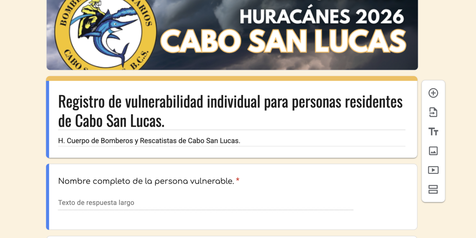 Bomberos Cabo San Lucas abre registro de vulnerabilidad